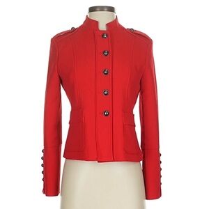 Banana Republic | Bold Red Military Style Blazer